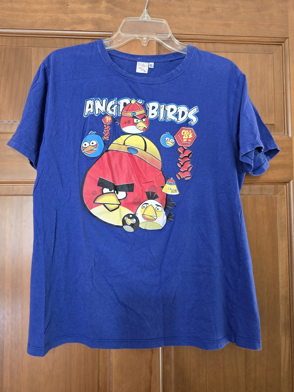 Angry Birds Kids' Short Sleeve Tee - Blue with Red Graphic